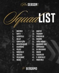 尤文友谊赛对阵亚特兰大名单：戴维、冈萨雷斯、弗拉霍维奇在列